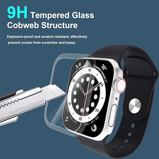 [2 Pack] Tempered Glass Screen Protector 40mm Compatible for Apple Watch Series 6/5/4/ SE 3, EWUONU Full Coverage Waterproof 3D Curved Edge Anti-Scratch Bubble Free HD Clear Screen Film for iWatch Accessories(40mm) - Image 3