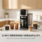 Ninja DualBrew Coffee Maker | Brew Coffee Grounds & Pods | Brew Classic, Rich, Over Ice, & Cold Brew | Brew Single-Serve Cup to Full 12-Cup Carafe | Stainless Steel | GP161 - Image 2