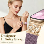 Dirrelo Braided Magnetic Stretchy Nylon Band Compatible for Apple Watch Bands Women 40/41/38/42/44/45/46/49mm, Designer Dressy Infinity Elastic Strap for iWatch Series 11 10 9 8 7 6 5 4 SE/Ultra 3 2 1 - Image 2