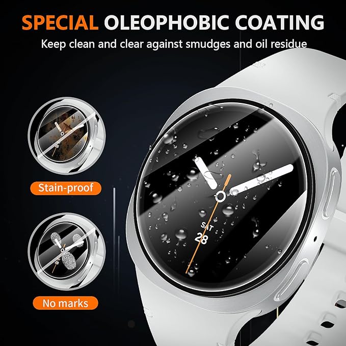 Suoman 2-Pack for Samsung Galaxy Watch 8 40mm Privacy Screen Protector,[Anti peeping] 9H Hardness Tempered Glass Protective Film +Positioning installation - Image 5