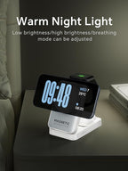 2026 Upgraded 3-in-1 Wireless Charger for iPhone,Travel Magnetic Charger Stand Nightlight Foldable Wireless Charging Station Compatible with Magsafe Charger&iPhone 17/16/15/14/13,Apple Watch&AirPods - Image 3