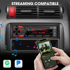 Single Din Car Stereo Bluetooth: 1-Din Car Radio Receiver - in Dash Digital Media MP3 Player LCD Display AM FM USB Fast Charging SD AUX 300W Amp Outputs - Image 3