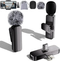 Bulatry 2-Pack Wireless Mini Lavalier Lapel Microphone for iPhone,Android Phone(2 in 1) - 65ft Cordless Clip on Dual Mics with Noise Reduction 6H Working Time for Video Recording Vlogging, YouTube by Bulatry2-personsoundpickup