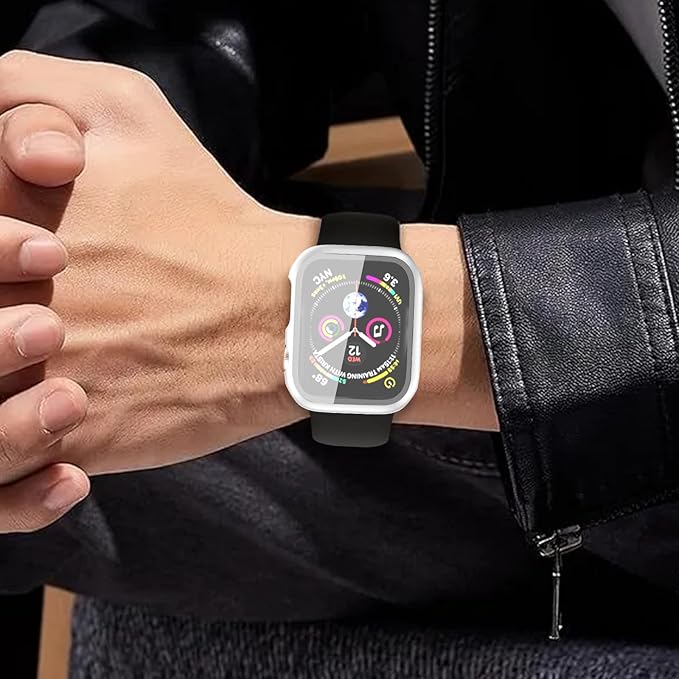 Hard Case for Apple Watch Series 9 Series 7 8 45mm [Full Protection], Built-in Screen Protector [Touch Sensitive] Slim Bumper Cover for iWatch S9/S8/S7 Accessories 45mm, Silver - Image 6