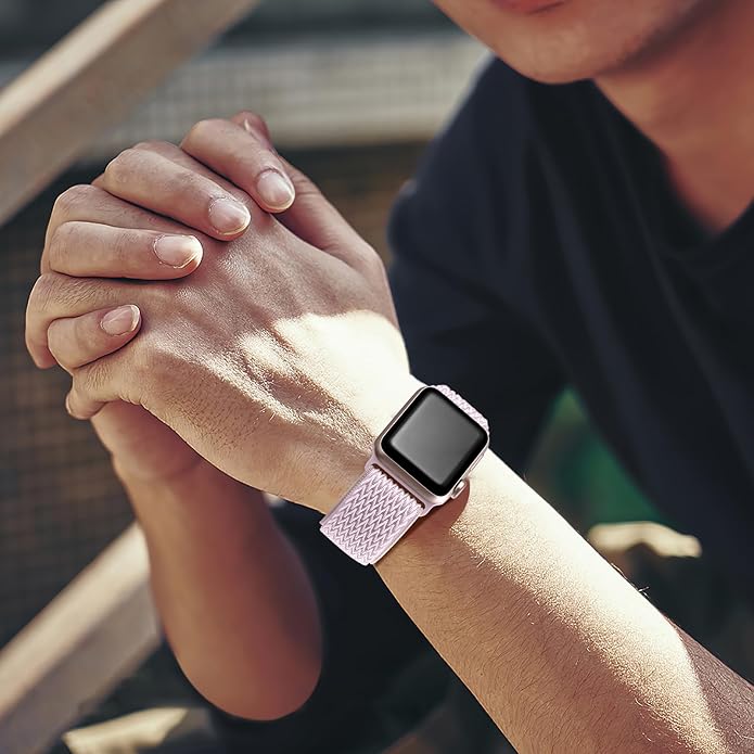 Lerobo Nylon Stretchy Solo Loop Watch Band, Compatible with Apple Watch Series 11-1, SE/Ultra 3 2 1 38/40/41/42/44/45mm/46mm/49mm, Adjustable Replacement Strap for Women Men - Image 9