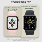 [2 Pack] 2 in 1 Waterproof Case Compatible for Apple Watch 40mm SE Screen Protector Series 6 5 4 Tempered Glass Film PC Face Cover & Back Bumper for iWatch Accessories - 40mm Black x2 - Image 7