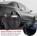 2 Pack Faraday Car Keycase Protective Bag Car rfid Signal Blocking Key Fob Protector Carbon Fiber Security Anti-theft Car Key Pouch Anti-Hacking Case Blocker Car Rfid Key Bag Faraday Cage Protector - Image 4