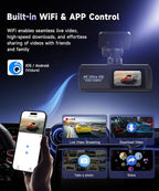 Dash Cam 4K Front and Rear Full HD Dash Camera for Cars, Included 64GB Card, Built-in WiFi, 1.47" IPS ScreenLoop Recording, G-Sensor, Night Vision, Parking Mode - Image 6