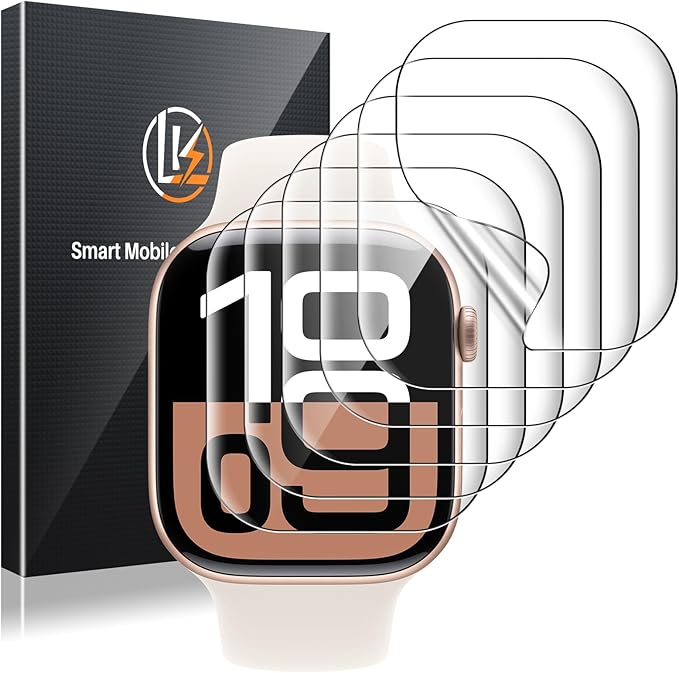 LK 6 Pack for Apple Watch Series 11/ Series 10 Screen Protector 42mm - Anti-Scratch, Self-Healing Soft TPU Screen Protector for Apple Watch 42mm, Bubble Free, HD Transparent, Touch Sensitive by LK