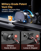 VANMASS Phone Holders for Your Car Ultimate Military-Grade Car Phone Holder Mount【Patent & Safety Certs】Upgraded Shockproof Truck Air Vent Phone Mount for iPhone 17 Pro Max 16 Samsung Android,Silvery - Image 2