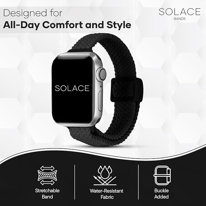 Solace Bands Imperium Adapt Wide Adjustable Nylon Braided Watch Band - Compatible with All Apple Watches - Solace Apple Watch Bands for Women & Men - Smart Watches Band Series 11-1, Ultra, SE - Image 9