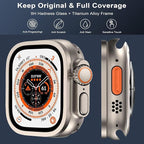 3 Pack for Apple Watch Ultra 3/Ultra2/Ultra 49mm Tempered Glass Screen Protector + Titanium Alloy Frame，[Keep Original] [Touch Sensitive] [Waterproof] Film for iwatch Ultra 3/2/1 (Original, 49mm) - Image 2