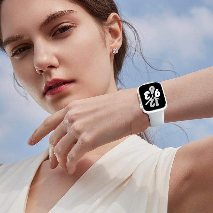 Sport Band Compatible with Apple Watch 38mm 40mm 41mm 42mm 44mm 45mm 46mm 49mm, Replacement Soft Silicone Strap Wristbands for iWatch Series 11/10/9/8/7/6/5/4/3/2/1 Ultra SE Women Men, Gray - Image 5