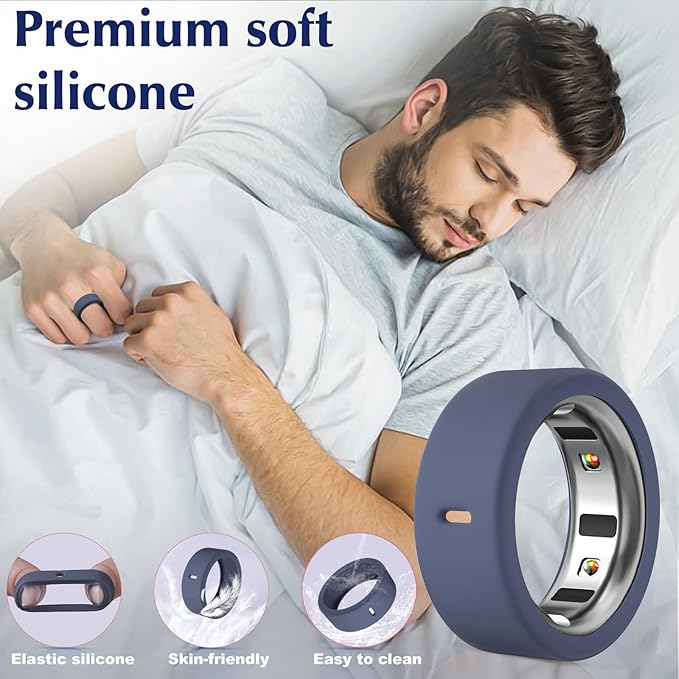 6 Pack Ultra-Thin Ring Protector Compatible with Oura Ring Gen 4/4 Ceramic/Oura Ring Gen 3, Silicone Oura Ring Cover Working Out Accessories Men Women, Direct Charging with Cover-S for 4 5 6 7 - Image 4