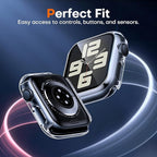 TAURI 2 Pack Hard Case for Apple Watch SE/SE2/SE3/Series 6/5/4 40mm, with PC Tempered Glass Screen Protector, Scristant Resistant, Overall Protection Slim Cover for iWatch S6/S5/S4 40mm, Clear - Image 5