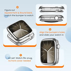 [2 Pack] Goton Bumper Case for Apple Watch 45mm, [No Screen Protector] Slim Soft Shockproof Case Cover Bumper Protector Accessories for iWatch Series 9/8/7, 45mm Silver+Silver - Image 3