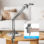 Overhead Phone Mount with Rechargeable Light for iPhone, Desk Tripod with Clamp for Content Creator Camera Recording, Top Down Holder Stand for Filming/Live/Cooking/Unboxing/Drawing/YouTube/TikTok - Image 7