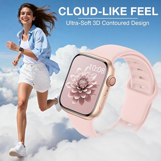 10 Pack Silicone Bands Compatible with Apple Watch 38mm 40mm 41mm 42mm 44mm 45mm 46mm 49mm Women Men, Soft Waterproof Replacement Wrist Sport Band for iWatch Series 11 10 9 8 7 6 5 4 3 2 1 SE Ultra - Image 5