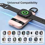 Portable Charger for Apple Watch, 2500mAh & Digital Display – Magnetic Fast Charging iWatch Charger for Travel – for Apple Watch Series 1-11/SE1-3/Ultra 1-3 (Pink, 2.5, Watts) - Image 7