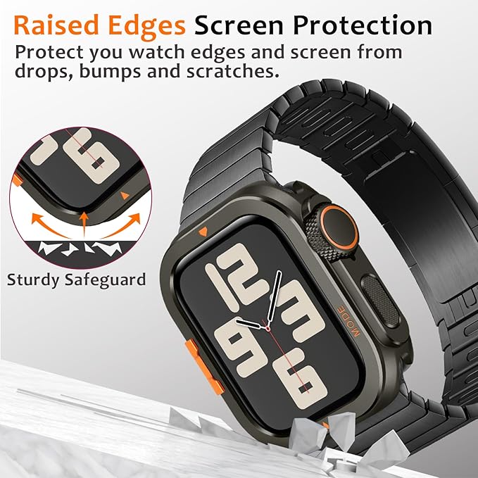 Amizee Metal Case Compatible with Apple Watch SE 3/2/1 Series 6/5/4 44mm Case with Back Cover, Rugged Protective Bumper Cover for iWatch 44mm, Graphite - Image 4