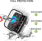 YWXTW [2 Pack] Black and Clear Case for Apple Watch Series SE/6/5/4 44mm with Tempered Glass Screen Protector, Premium iWatch SE3 2025/SE2 Accessories Full Coverage Bumper Hard PC Protective Cover - Image 3