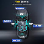 4 Channel Dash Cam Front and Rear Inside Left Right,2.4 Inch 1080P Dash Camera for Cars Car Camera with IR Night Vision,Loop Recording,G-Sensor,Parking Assistance,24H Parking Monitor - Image 4