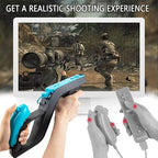 LongLongJin 2 Racing wii Steering Wheels And 2 wii Zapper Gun controller Premium Accessories, Compatible With Nintendo Wii U Remote and Nunchuck Games(Black) - Image 7