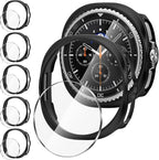 Suoman 5+5 Pack for Samsung Galaxy Watch 8 Classic 46mm Case, High Definition Tempered Glass Screen Protector+ All-Round PC Matte Protective Cover Bumper by Suoman