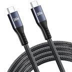 240W USB-C to USB-C Woven Charge Cable 15FT Grey, Super Fast Charging, Type-C Cable Compatible with MacBook Air, iPhone 15 Plus/15 Pro Max, iPad Pro, Samsung Galaxy S24/S23/S22, Pixel, PS5, Laptops by Grtoeud