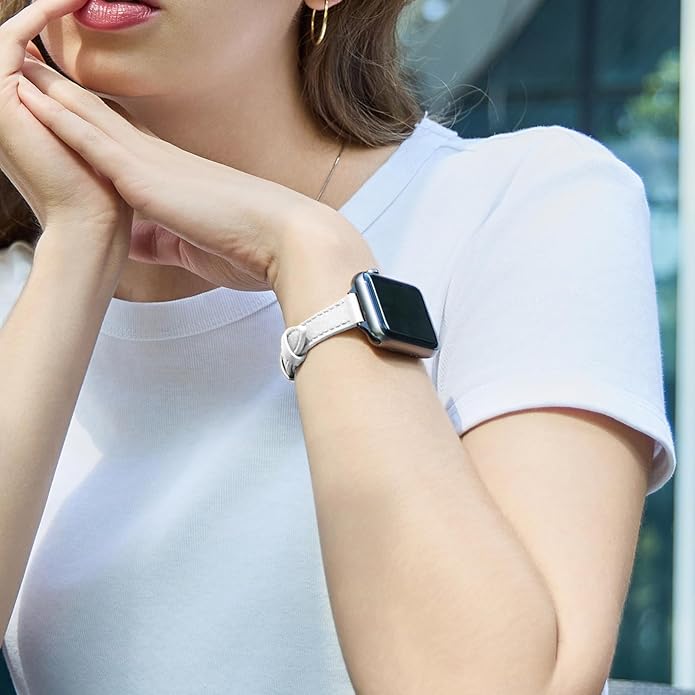 SEURE 2-pack Leather Bands Compatible with Apple Watch Band for women 38mm 40mm 41mm 42mm 44mm 45mm 46mm 49mm,Genuine Leather Band Slim Thin Strap for iWatch Ultra SE Series 11/10/9/8/7/6/5/4/3/2/1 - Image 7