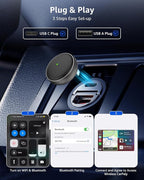 Wireless CarPlay Adapter, 2026 Upgraded Enhanced 50% Smaller, Convert Wired to CarPlay Wireless, Plug & Play Adapter, Fast Auto-Connect, No Latency, Compact Design for Apple iPhone iOS 10+ - Image 4