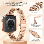 TiMOVO Metal Band Compatible with Apple Watch 46mm (Series 11/10) 49mm 45mm 44mm 42mm for Women (2025), Dressy Replacement Strap for Utrla 3/2/1, iWatch SE 3/2/1, Series 9/8/7/6/5/4/3/2/1, Rose Gold - Image 4