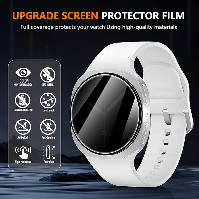 Suoman 4-Pack for Samsung Galaxy Watch 8 40mm Tempered Glass Privacy Screen Protector,[Anti peeping] 9H Hardness protective film - Image 4