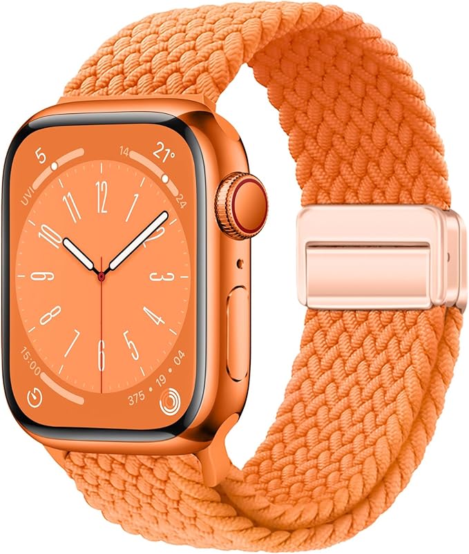 Qimela Sport Loop Compatible with Apple Watch Band 38mm 40mm 41mm 42mm 44mm 45mm 46mm 49mm for Women Men,Magnetic Strap Stretchy Braided Wristband for iWatch Series 11 10 9 8 7 6 5 4 SE Ultra 3 2 1 by QIMELA