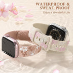 Witzon Floral Band Compatible with Apple Watch Bands For Women 40mm 41mm 38mm 42mm 44mm 45mm 46mm 49mm, Engraved Cute Flower Silicone Dressy Strap for iWatch Series 11 10 9 8 7 6 5 4 3 2 SE Ultra - Image 4
