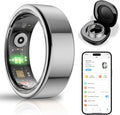 Smart Health Ring for Women Men,Fitness Tracker Smart Ring with Heart Rate,Sleep Monitor,Blood Oxygen,Steps,IP68 Waterproof Up to 5-7 Days Battery Life for iOS Android,No App Fee(Silver,9) by Unknown
