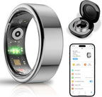 Smart Health Ring for Women Men,Fitness Tracker Smart Ring with Heart Rate,Sleep Monitor,Blood Oxygen,Steps,IP68 Waterproof Up to 5-7 Days Battery Life for iOS Android,No App Fee(Silver,9) by Unknown