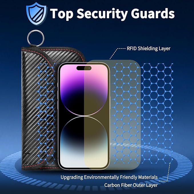 1 Pack Faraday Pouch Bag for Phone and Car Keys, RFID Signal Blocking Holder, Faraday Key Fob Protector, Anti-Theft Key Fob Case - Image 5