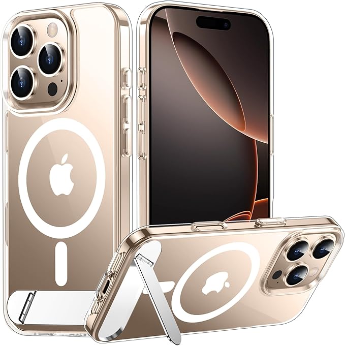 Temdan Magnetic Compatible with iPhone 16 Pro Max Case, [Built-in Invisible Kickstand][Compatible with MagSafe] [Military Grade Shockproof] Slim Thin Phone Case for iPhone 16 Pro Max 6.9" by Temdan