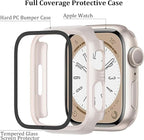 6-Pack Case Compatible with Apple Watch Series 9 8 7 41mm with Tempered Glass Screen Protector, Ultra-Thin Hard PC Full Protective Face Cover Bumper for iWatch 41 mm - Image 2