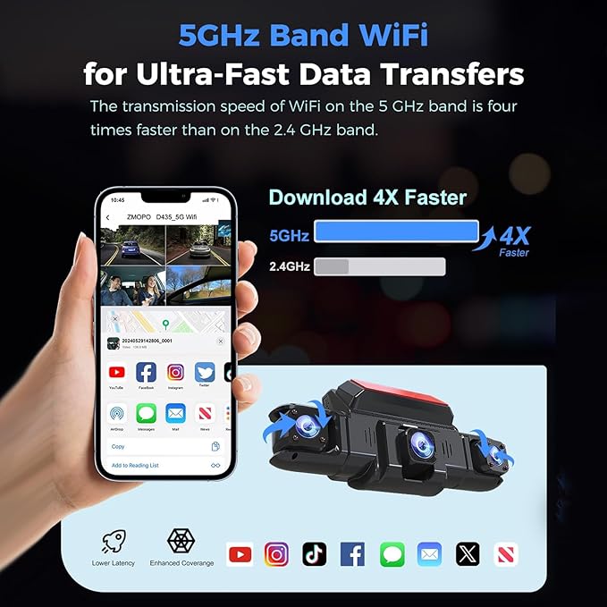 4 Channel FHD Dash Cam Front and Rear Inside, 4 Way Car Camera with Night Vision,Parking Mode,1080P Full HD Recording, Wide Angle Driving&Security Monitor for Auto,Truck,Taxi (1 Set) - Image 9