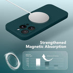 Magnetic for iPhone 15 Pro Case, Compatible with MagSafe, [Full Camera Protection][Screen Protector] Silicone Shockproof Protective Phone Case for iPhone 15 Pro 6.1", Deep Blue - Image 3