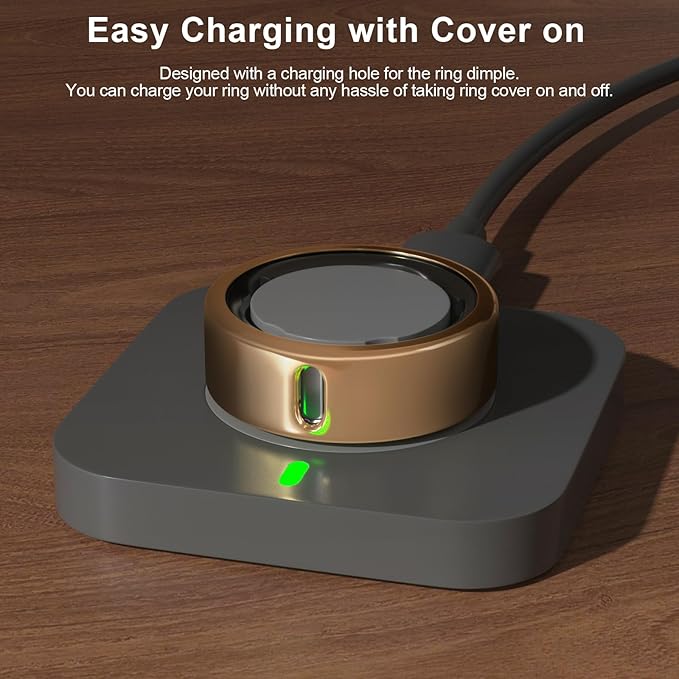 ZOOROO 5 Pack Cover Compatible with Oura Ring Gen 4/Oura Ring Gen 3/3 Horizon, Support Charging with Cover on, Anti-Scratch TPU Protector for Women Men (Gold*3+Rosegold*2, Size 8) - Image 3