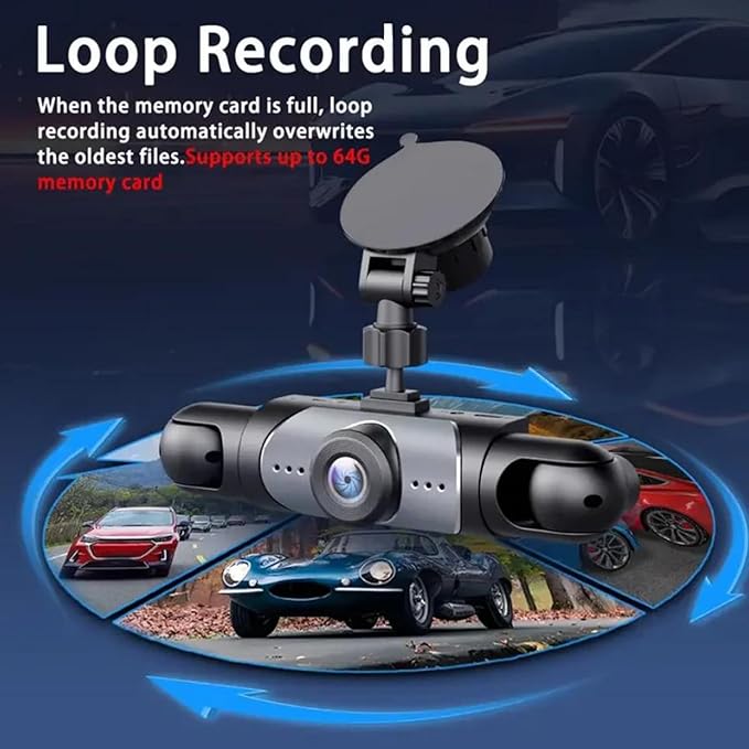 4 Channel Car Dash Cam 1080p Car Dvr with 64gb Memory Card, 360 Camera forCar, 24h Parking Mode, Seamless Loop Recording, Caron-Dash Mounted Cameras - Image 5