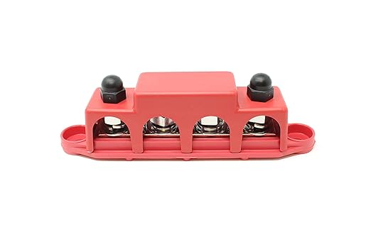 4 Post Power Distribution Block Bus Bar with Cover - Made in The USA - 250 Amp Rating - Marine, Automotive, and Solar Wiring (5/16" - Red) - Image 7