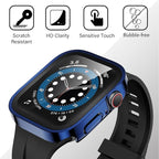 Amizee 2 Pack Compatible with Apple Watch Case SE 3/2/1 Series 6/5/4 44mm with Built-in Screen Protector, Ultra-Thin Hard PC Straight Edge Anti-Scratch Protective Cover for iWatch (Blue) - Image 6