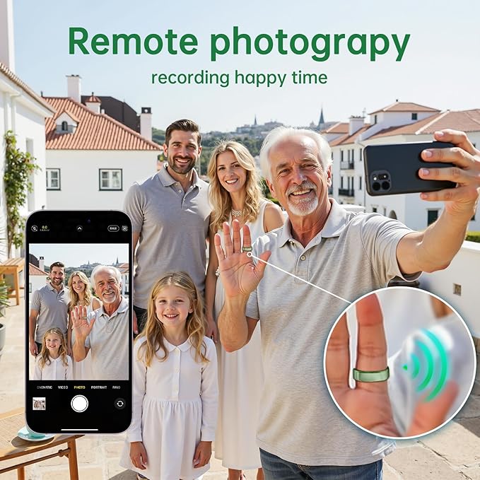 Smart Ring for Women & Men, Health Tracker Ring with Heart Rate, Blood Oxygen,Blood Pressure, IP68 Waterproof Fitness Ring, Sleep Tracker for iPhone and Android, No APP Fee (Green, 10#) - Image 8