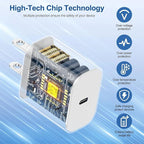 iPhone 17 16 Charger,USB C Wall Charger Block Chargers Fast Charging with 10FT USBC to C Woven Cable for iPhone 17e/17/17 Pro/17 Pro Max/17 Air/iPhone 16/16 Plus/16 Pro Max/16e/15/15Pro,iPad Pro - Image 4