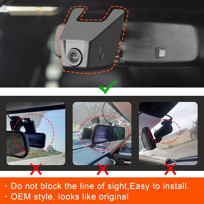Mangoal Front 4K & Rear 1080p Dash Cam fit for Chevy Silverado Select 1500 2014-2021; Select 2500/3500 2015-2023 (Model E), No Vehicle Sensor Cover, 2160P Video, WiFi & APP, 128GB Card - Image 9