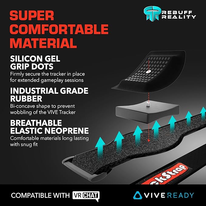 Rebuff Reality Trackstraps for Vive Tracker, VR Full Body Tracking Straps for HTC Vive Tracker 3.0, 2.0, Ultimate & Tundra, VRChat VR Full Body Tracking, Vive Ultimate Tracker Straps - Image 3